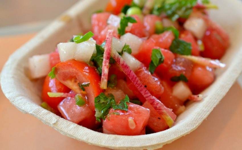 Chef Andrea Nicholson watermelon salad